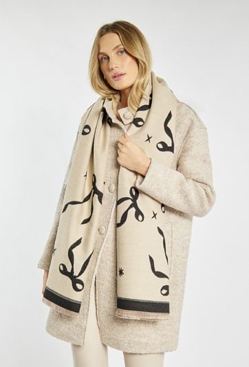 Dwustronny szalik z frędzlami