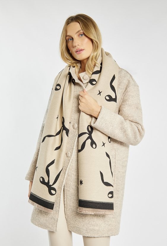 Dwustronny szalik z frędzlami