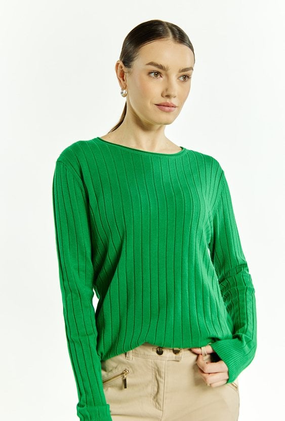 Prążkowany sweter damski