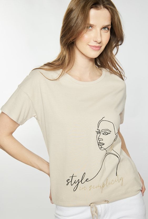 Bawełniany t-shirt z wzorem