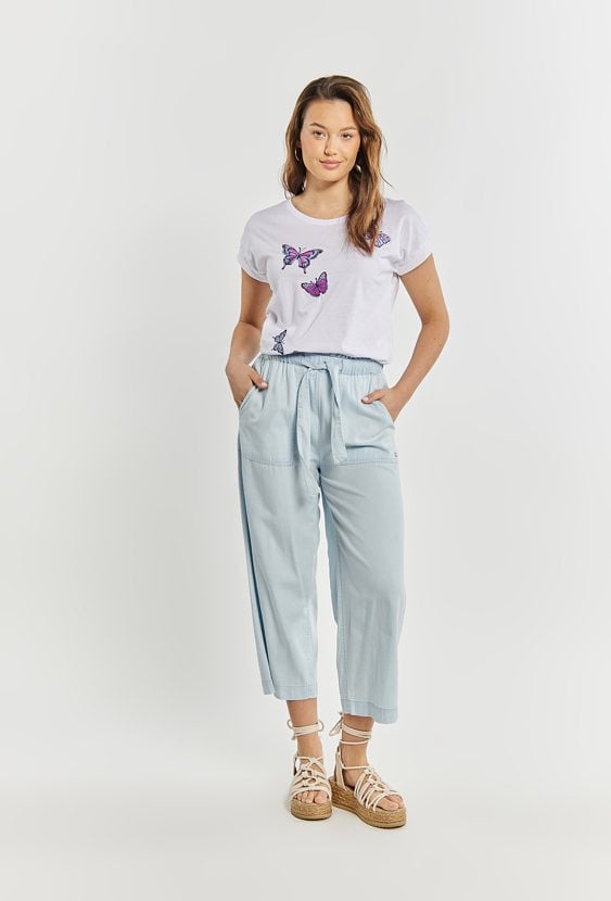 Spodnie damskie z szeroką nogawką