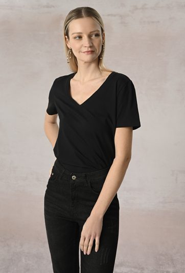 Gładki t-shirt w czarnym kolorze