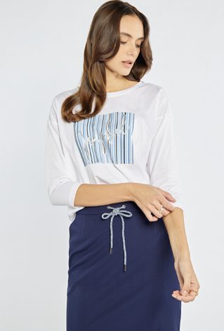 Bluzka z połyskującym napisem