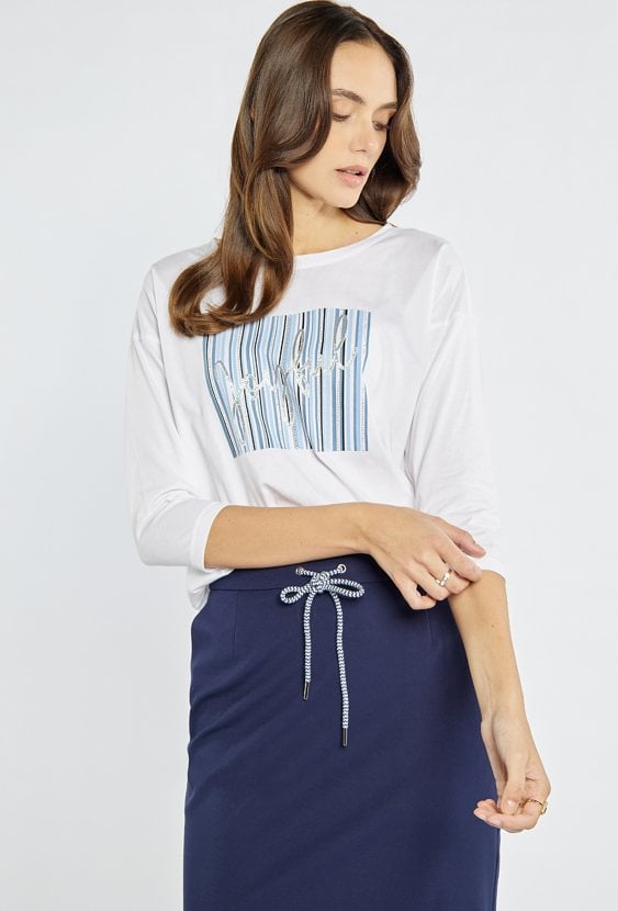 Bluzka z połyskującym napisem