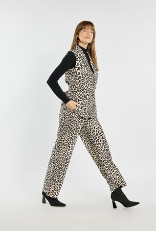 Wzorzyste spodnie z wiązaniem