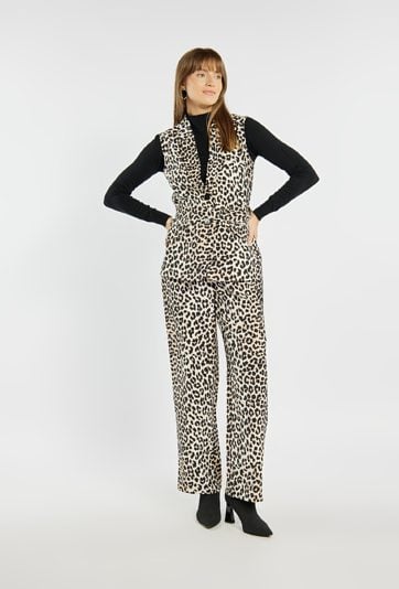 Wzorzyste spodnie z wiązaniem