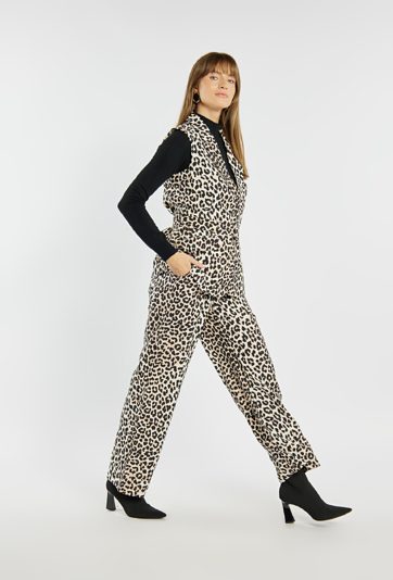 Wzorzyste spodnie z wiązaniem