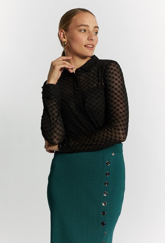 Bluzka damska z kołnierzem