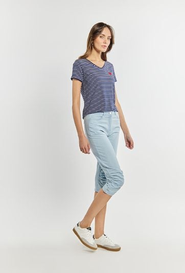 Cienkie spodnie z bawełny o długości capri