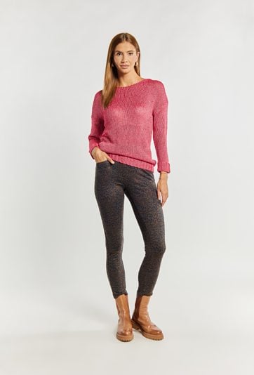 Ażurowy sweter z długim rękawem