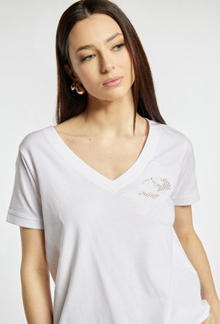 T-shirt damski z wiązaniem