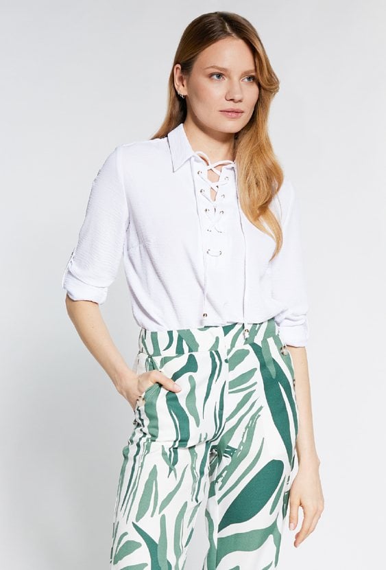 Bluzka damska z wiązaniem