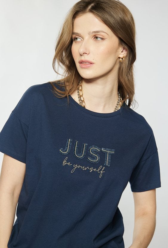 Bawełniany t-shirt z napisem