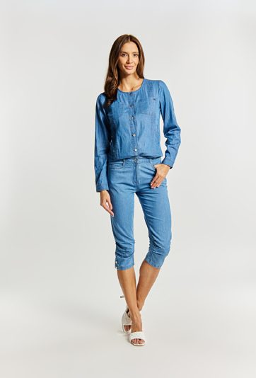 Cienkie spodnie z bawełny o długości capri