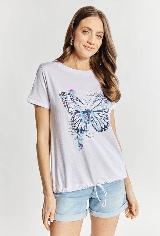 T-shirt damski z motylem