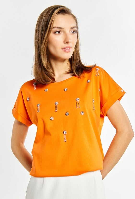T-shirt z ozdobnymi elementami