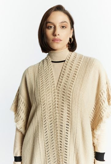 Kardigan z ażurowym splotem