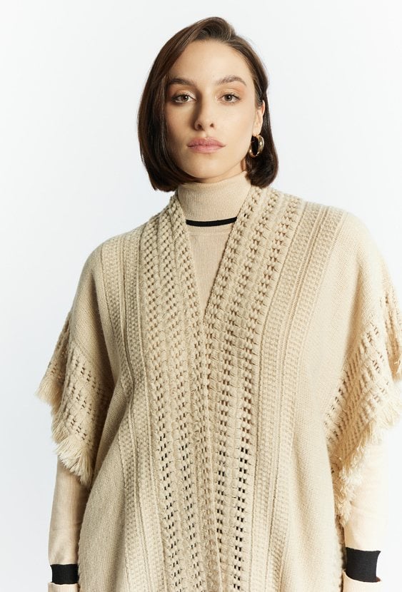 Kardigan z ażurowym splotem