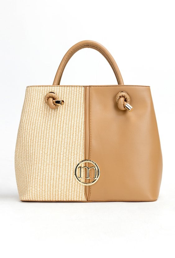 Duża torba damska z łączonych materiałów