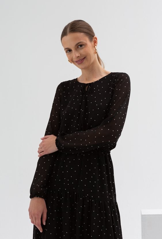 Zwiewna sukienka w kropki