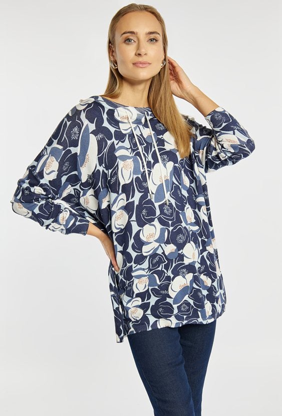 Wzorzysty sweter z wiskozą