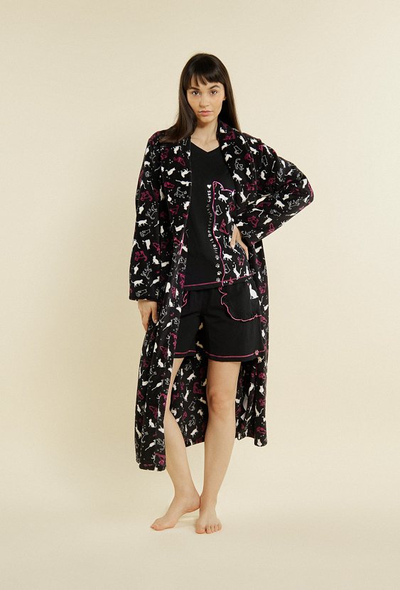 Szlafrok damski z motywem kotów