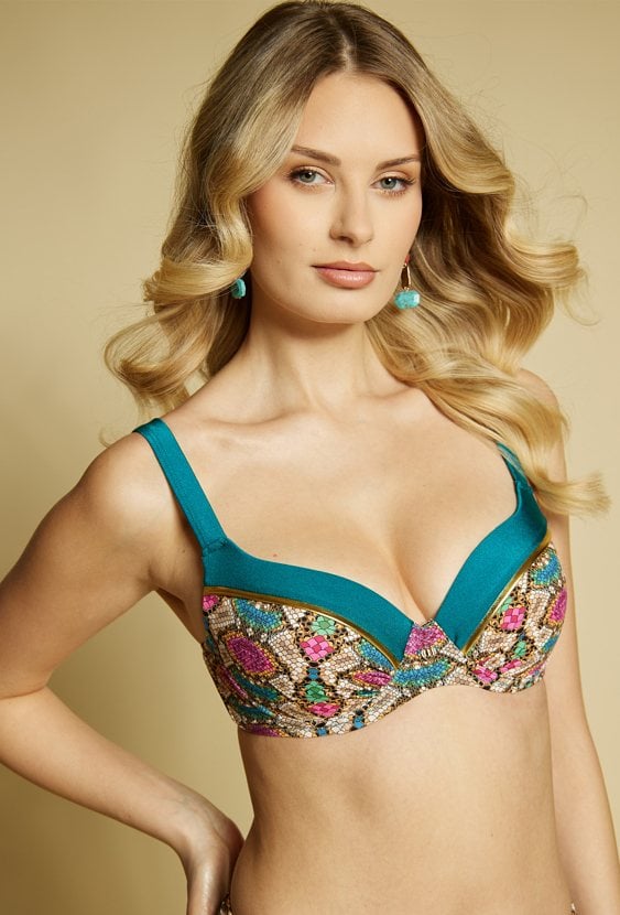 Stanik kąpielowy z wzorem