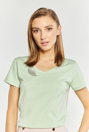T-shirt damski z agrafką
