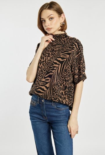 Sweter damski ze zwierzęcym wzorem