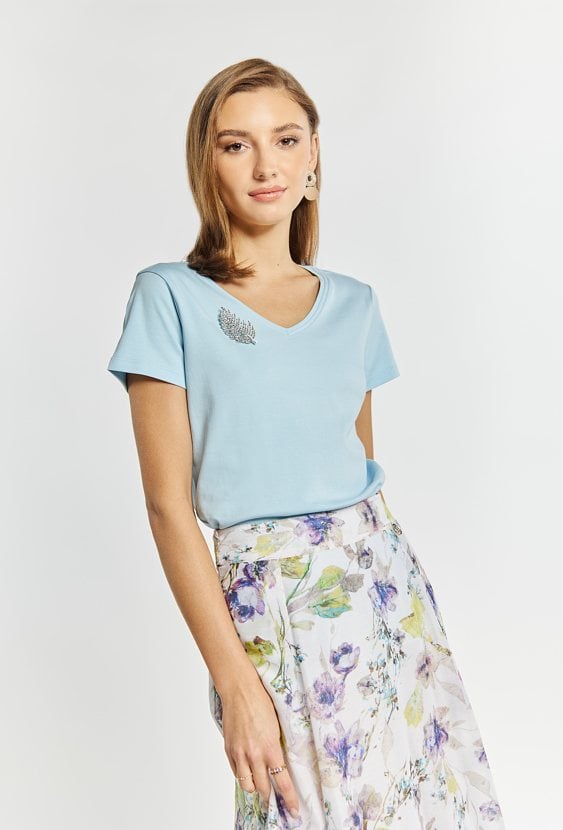 T-shirt damski z agrafką