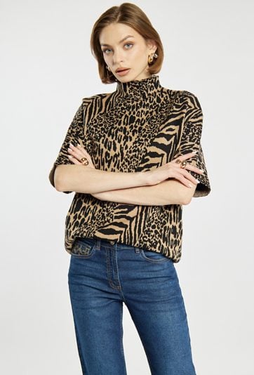 Sweter damski ze zwierzęcym wzorem