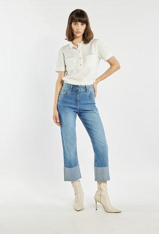 Spodnie jeans z wysokim stanem