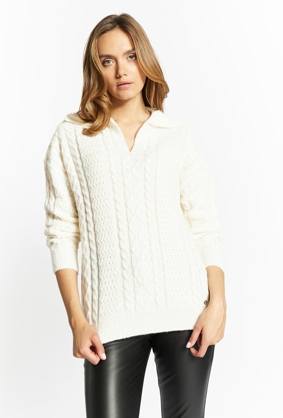 Sweter damski o ciekawym splocie