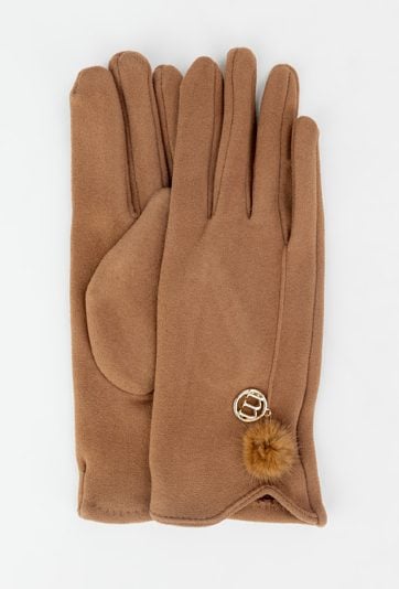 Rękawiczki z subtelnym puszkiem