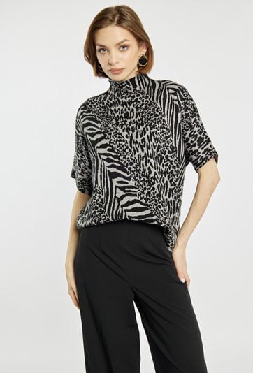 Sweter damski ze zwierzęcym wzorem