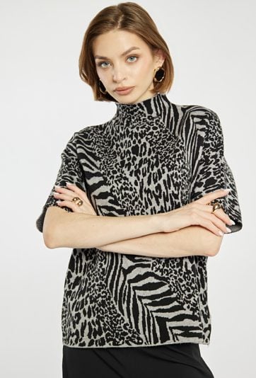 Sweter damski ze zwierzęcym wzorem