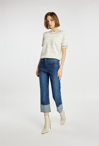 Spodnie jeans z wysokim stanem