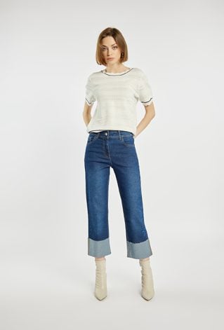 Spodnie jeans z wysokim stanem