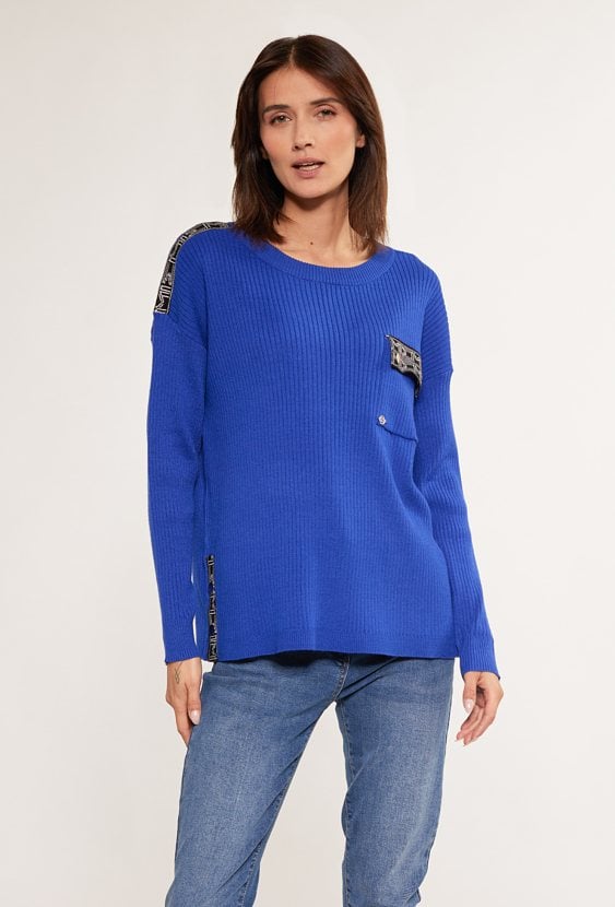 Prążkowany sweter damski