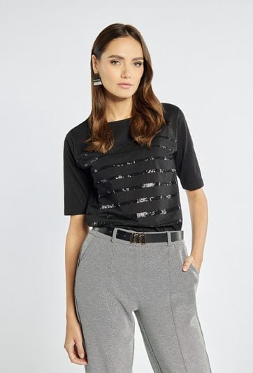 T-shirt z cekinami