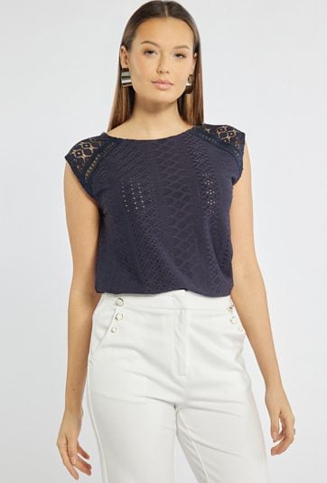 Ażurowa bluzka damska