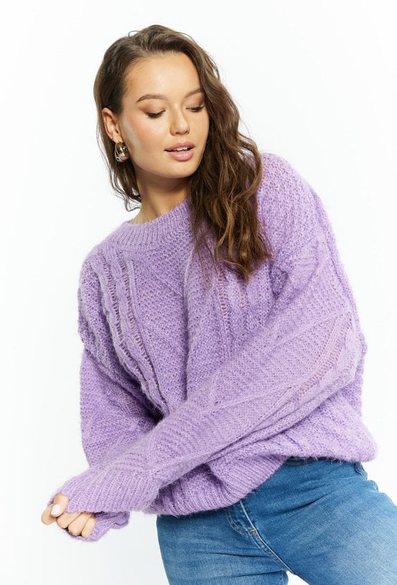 Sweter damski ze splotem