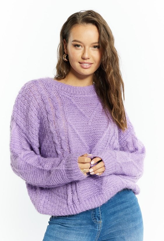 Sweter damski ze splotem