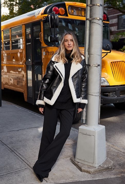 Kurtka z białym kożuchem