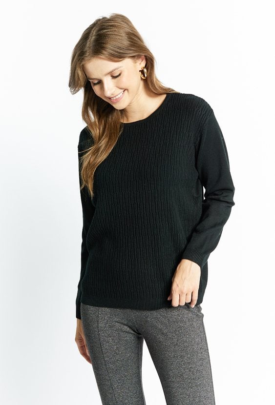 Prążkowany sweter damski