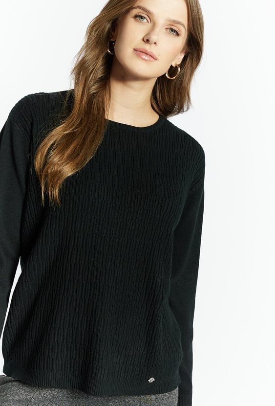 Prążkowany sweter damski