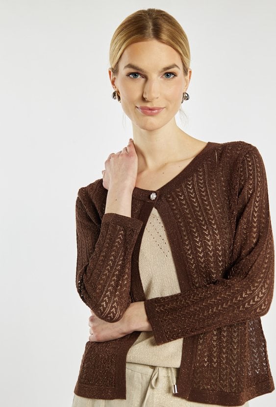 Elegancki, ażurowy sweter