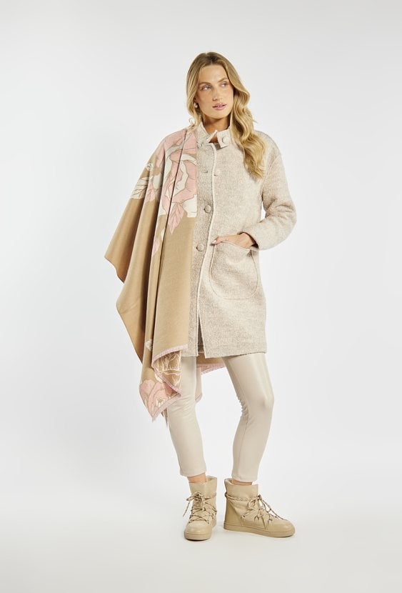 Szalik damski z kwiatowym wzorem