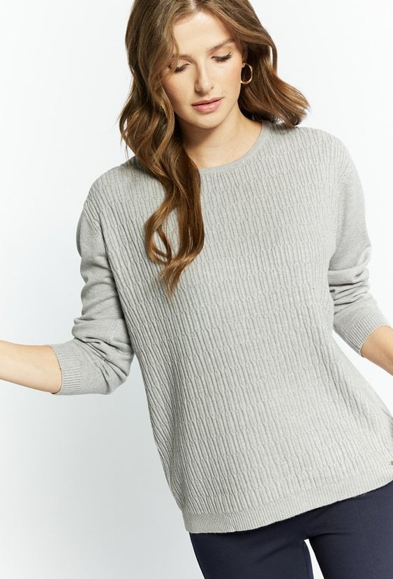 Prążkowany sweter damski