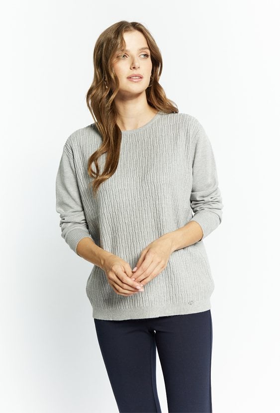 Prążkowany sweter damski